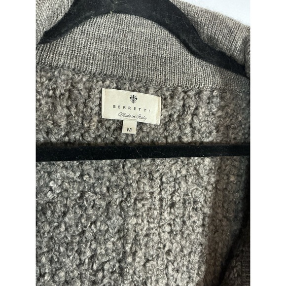Italian Wool Mohair Cardigan Sweater Women M Brown Berretti Button Up Pockets - Picture 3 of 9